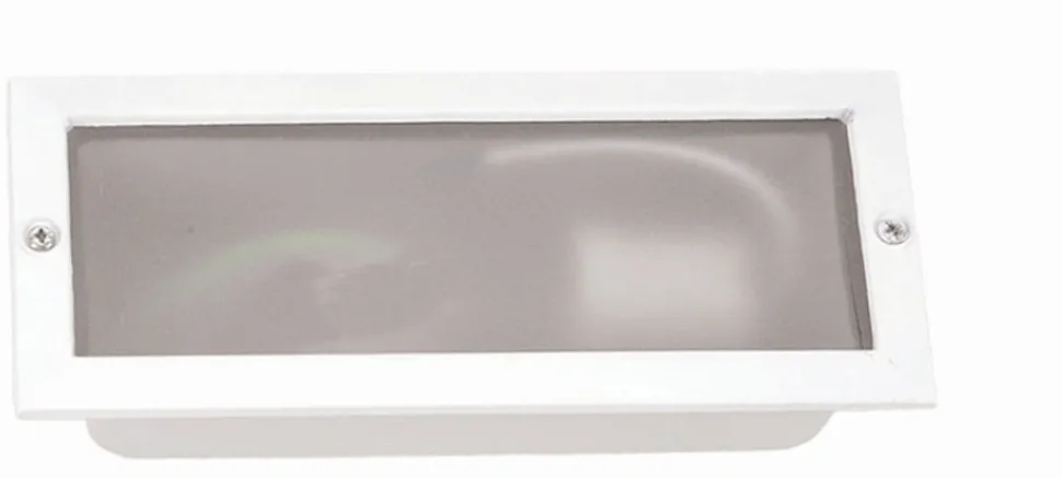 Eckiger Einbaustrahler Weiß Aluminium B:24cm E27 Treppe