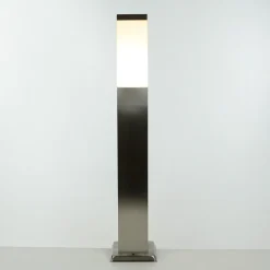 Edelstahl Pollerleuchte in Silber 65cm eckig E27