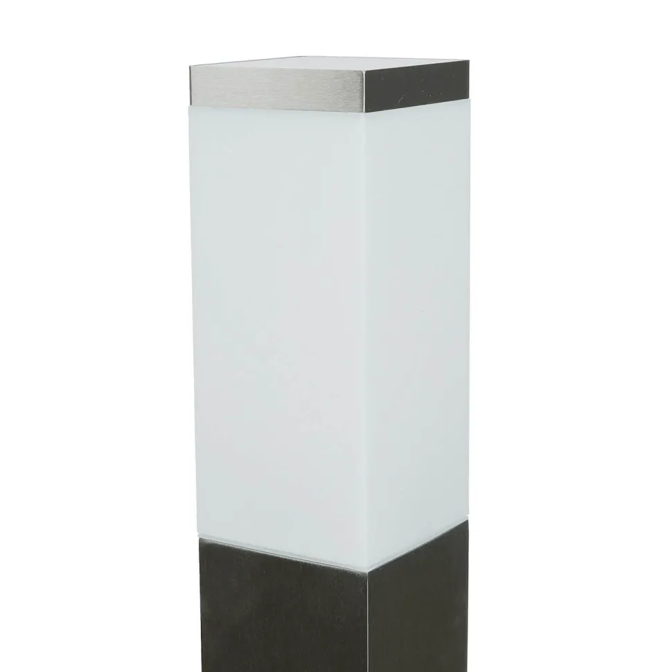 Edelstahl Pollerleuchte in Silber 65cm eckig E27