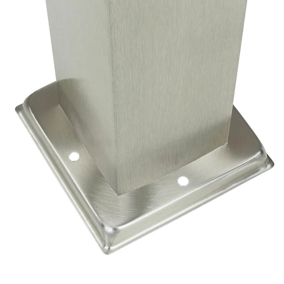 Edelstahl Pollerleuchte in Silber 65cm eckig E27