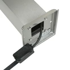 Edelstahl Pollerleuchte in Silber 65cm eckig E27