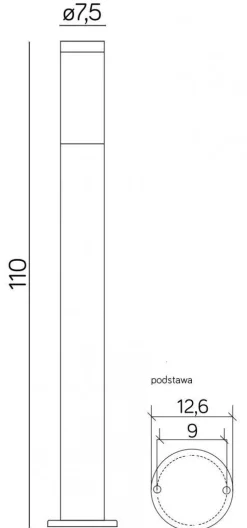 Edelstahl Wegeleuchte 110 cm IP44 wetterfest