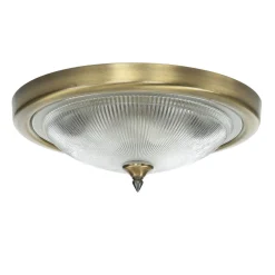 Edle Deckenleuchte ELENI Riffelglas rund Wohnzimmer