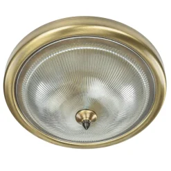 Edle Deckenleuchte ELENI Riffelglas rund Wohnzimmer