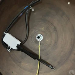 Edle Deckenleuchte ELENI Riffelglas rund Wohnzimmer