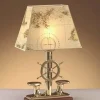 Edle Tischlampe NAUSICA Messing H:53cm Maritim