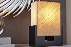 Edle Tischlampe Papier Bauhaus eckig 25cm