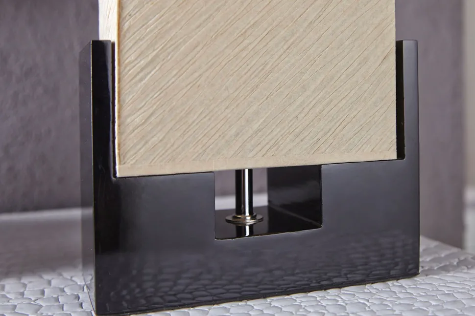 Edle Tischlampe Papier Bauhaus eckig 25cm