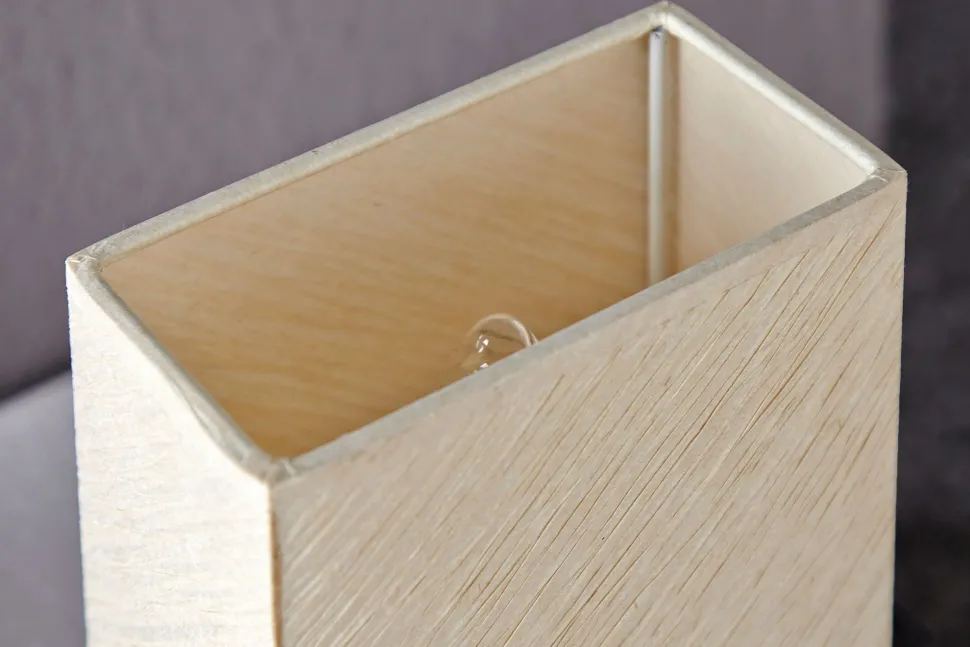 Edle Tischlampe Papier Bauhaus eckig 25cm