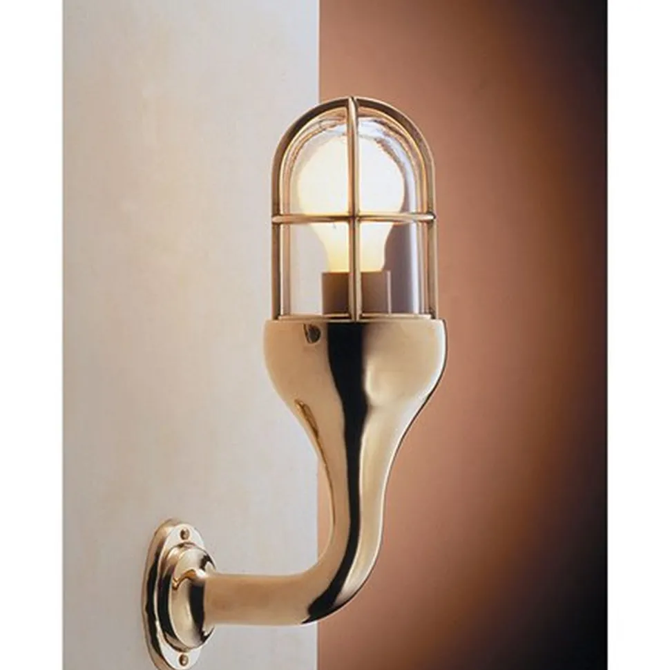 Edle Wandlampe NAPOLI Messing Glas Maritim Antik