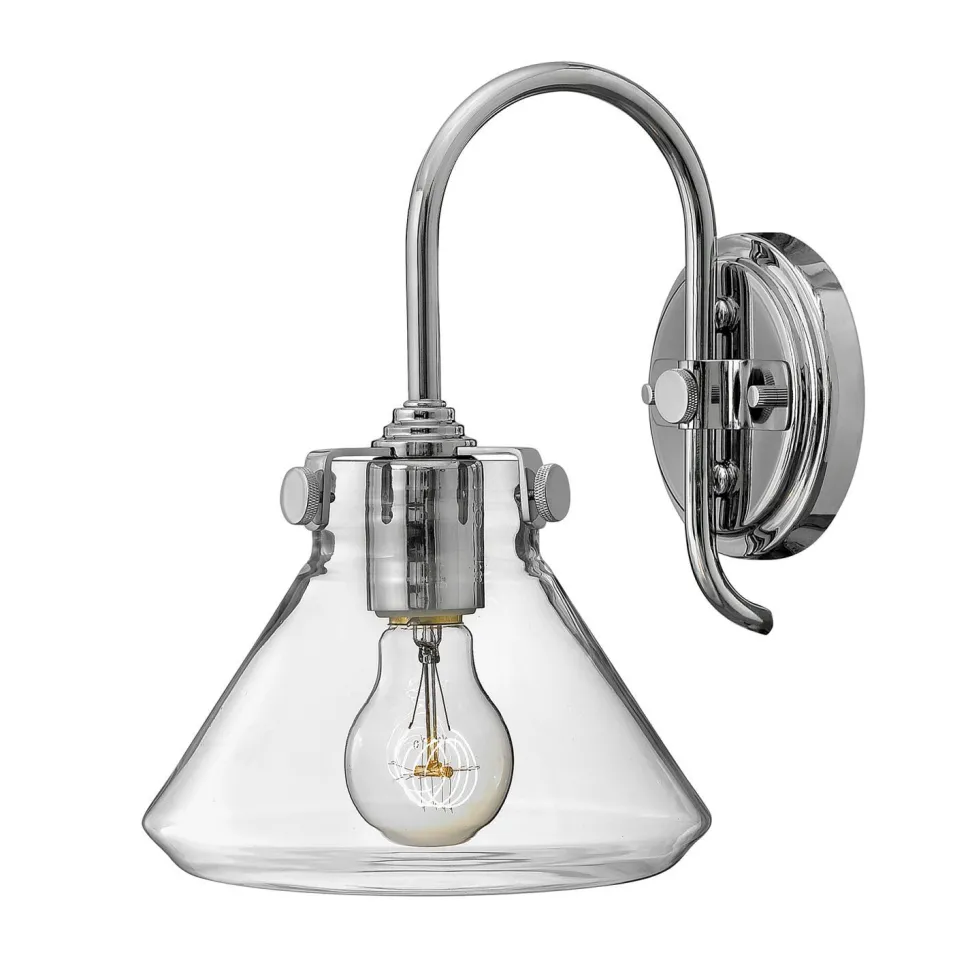 Edle Wandlampe SERENO Transparent Chrom Industrie