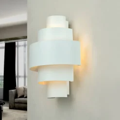 Edle Wandlampe Weiß Lichtmuster