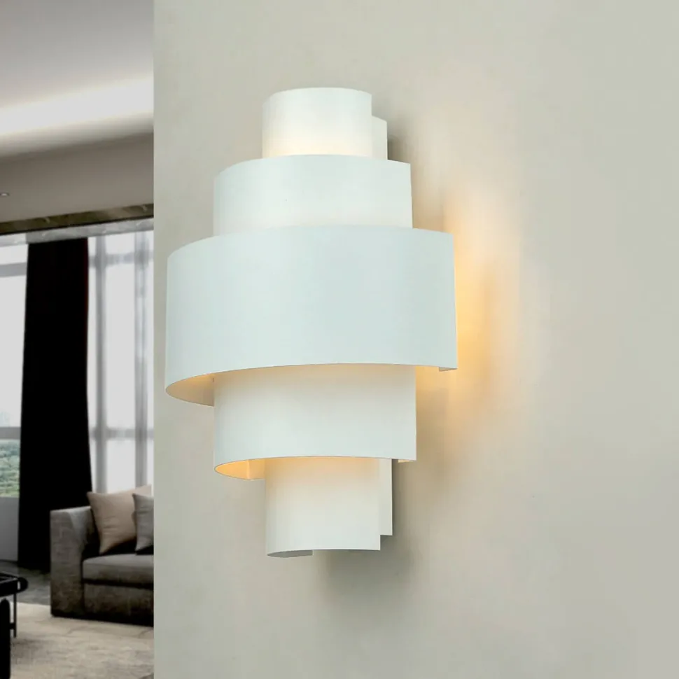 Edle Wandlampe Weiß Lichtmuster