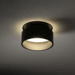 Einbauleuchte Schwarz Aluminium GU10 Ø8 cm rund Aufputz