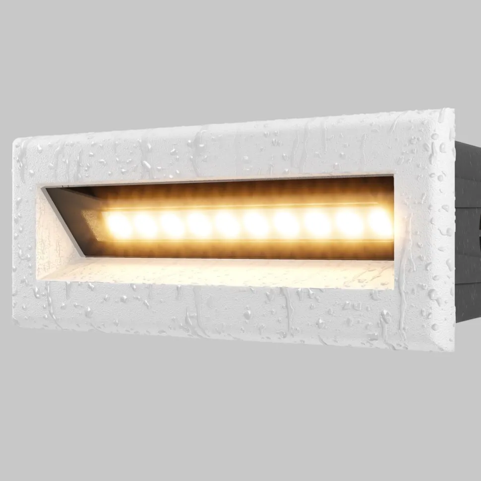 Einbauleuchte Wand LED Metall IP65 Weiß eckig 400 lm