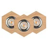 Einbauspot 3-er Set Holz Metall beweglich mit LED