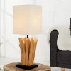 Eindrucksvolle Tischlampe Modern echtes Holz 45cm
