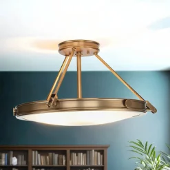 Elegante Deckenleuchte Glas Jugendstil rund Wohnzimmer