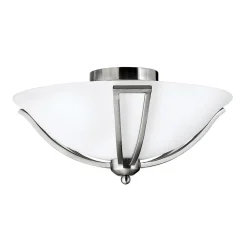 Elegante Deckenleuchte VERVE Weiß Nickel gebürstet