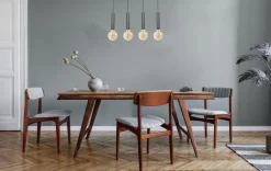 Elegante Hängelampe Esstisch Schwarz für 4x E27 Metall