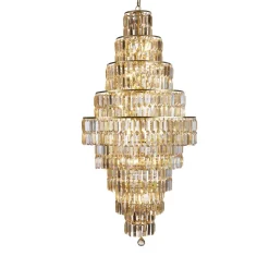 Elegante Hängelampe Glas Metall Ø60 cm E14 in Messing