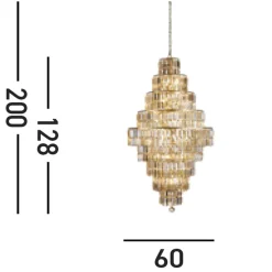 Elegante Hängelampe Glas Metall Ø60 cm E14 in Messing