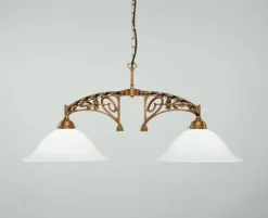 Elegante Hängeleuchte Messing Glas E27 86 cm 2-flammig