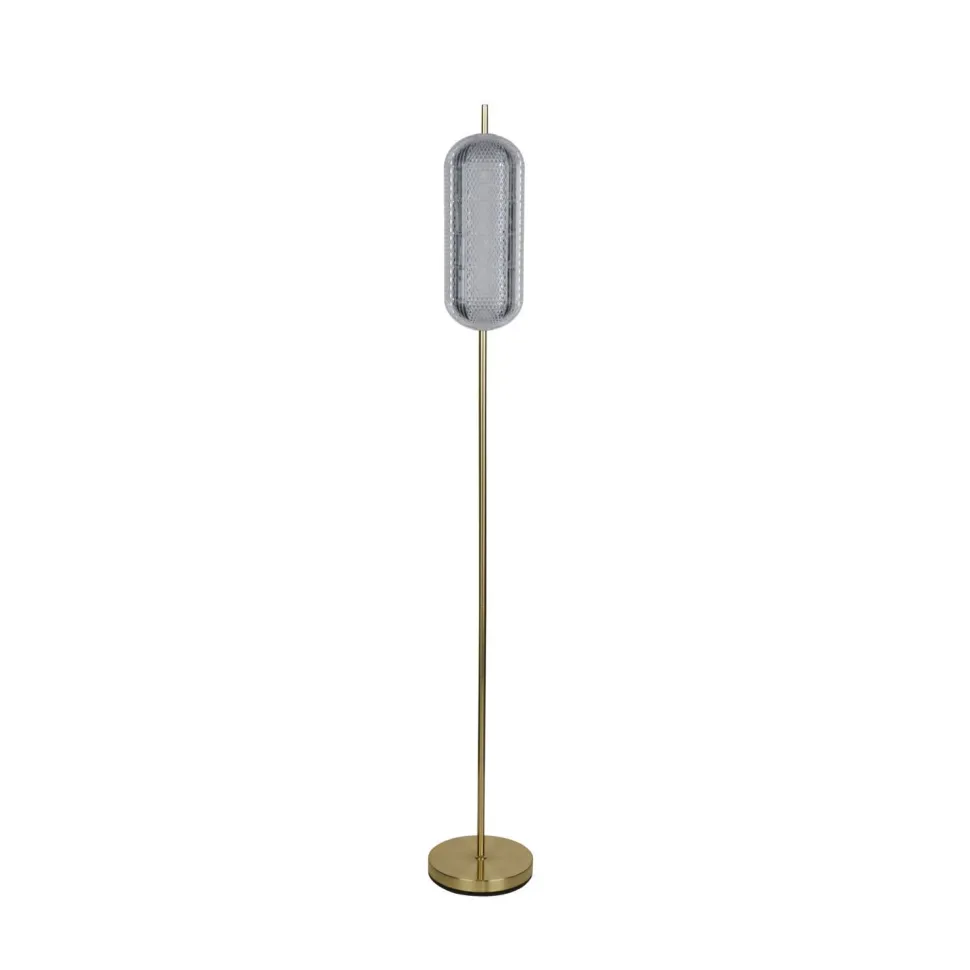 Elegante LED Stehleuchte Metall 154 cm 23 W in Messing