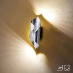 Elegante LED Wandleuchte Schalter 3000 K in Blattsilber
