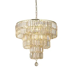 Elegante Pendelleuchte Glas Metall Ø50 cm E14 Modern