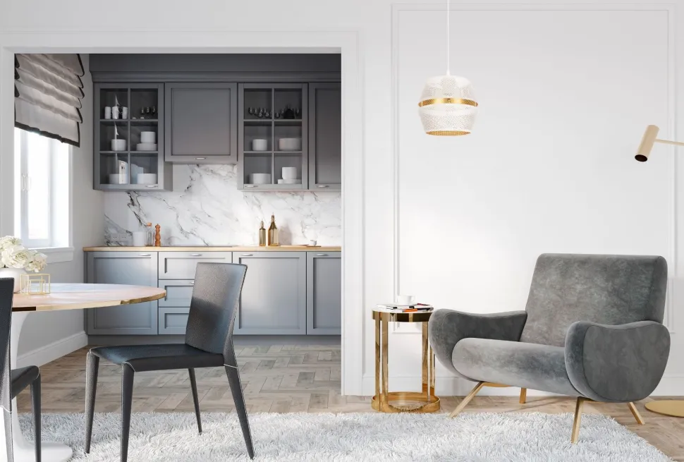 Elegante Pendelleuchte Metall Weiß Gold E27 Ø20 cm rund