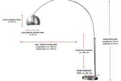 Elegante Standlampe Retro 170cm gebogen