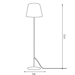 Elegante Stehlampe KAJA Modern 154 cm Wohnzimmer