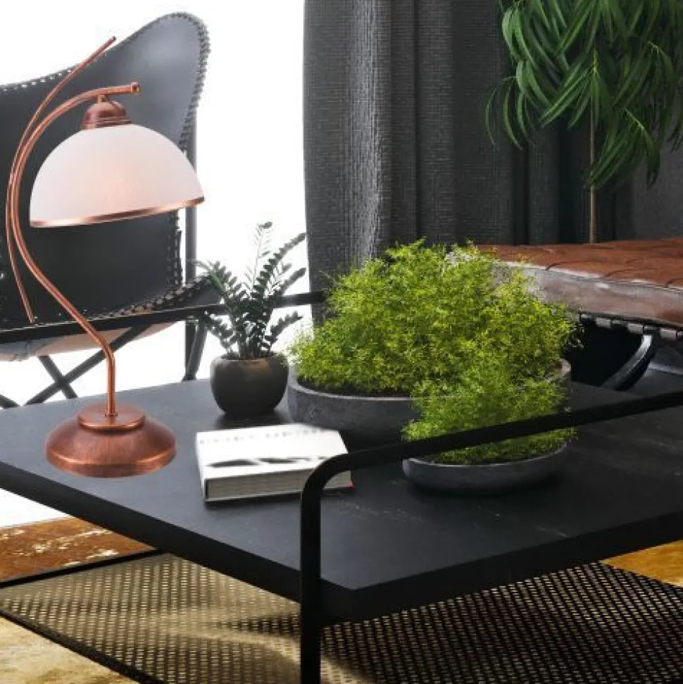 Elegante Tischleuchte KALONA Braun Jugendstil 49cm