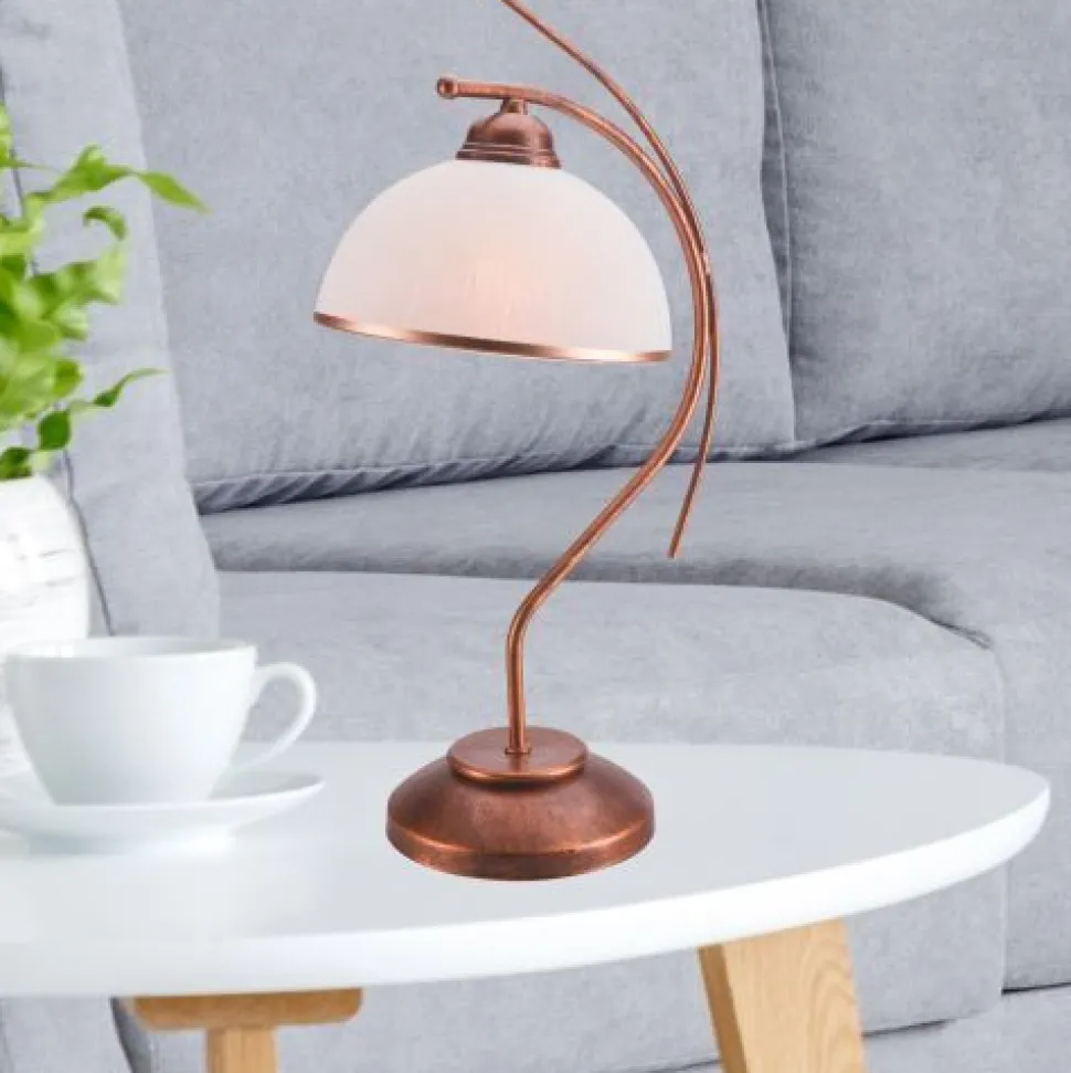 Elegante Tischleuchte KALONA Braun Jugendstil 49cm