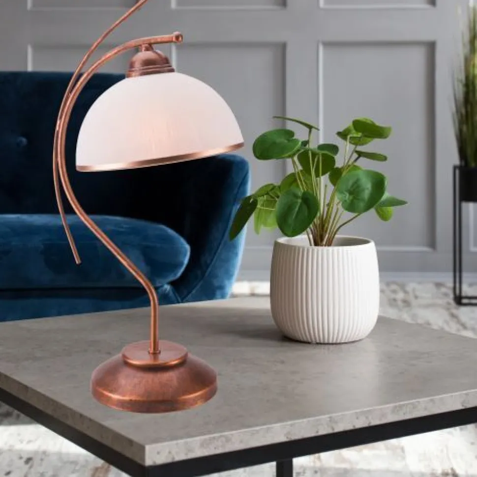 Elegante Tischleuchte KALONA Braun Jugendstil 49cm