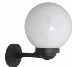 Elegante Wandlampe außen Schwarz Weiß Kugelschirm IP43
