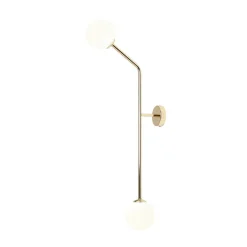 Elegante Wandlampe Metall Glas in Gold E14 99 cm hoch