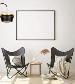 Elegante Wandlampe Metall Schwarz Weiß Gold H:25 cm E27