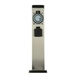 Energiesäule mit Timer 2-fach Garten Terrasse