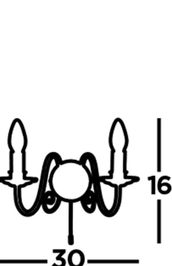 Filigrane Wandleuchte mit Schalter Grau 2x E14 Metall