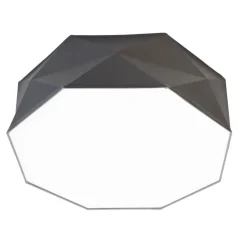 Flache Deckenleuchte BISO Grau 4flmg zeitlos eckig