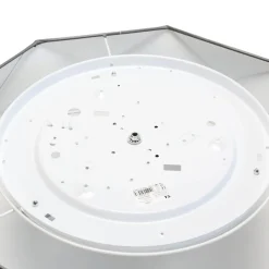 Flache Deckenleuchte BISO Grau 4flmg zeitlos eckig