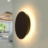 Flache Wandleuchte LED Braun 3000 K rund Ø 25 cm Metall