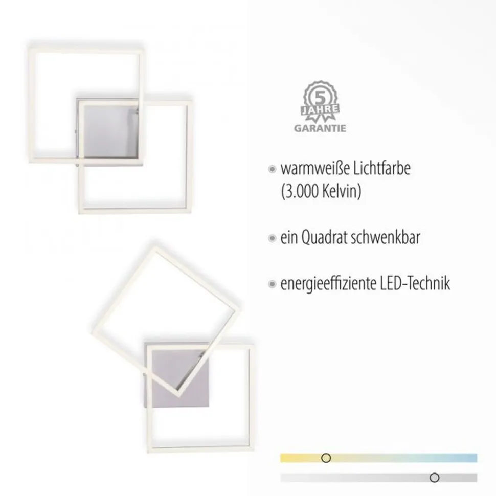 Flexible LED Deckenleuchte in Stahl 3000 K B:35,9 cm