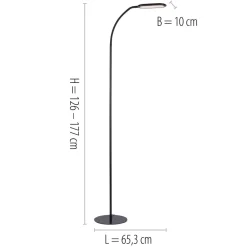 Flexible LED Stehlampe Schwarz 175 cm 3000-6000 K 7 W