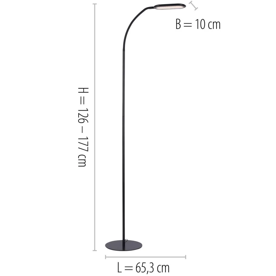 Flexible LED Stehlampe Schwarz 175 cm 3000-6000 K 7 W