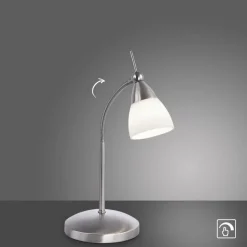 Flexible LED Tischlampe in Stahl Glas 3000 K dimmbar