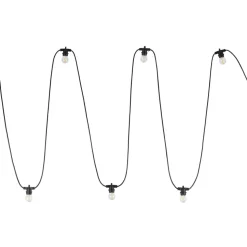 Flexible Lichterkette außen Schwarz Metall IP65 E27