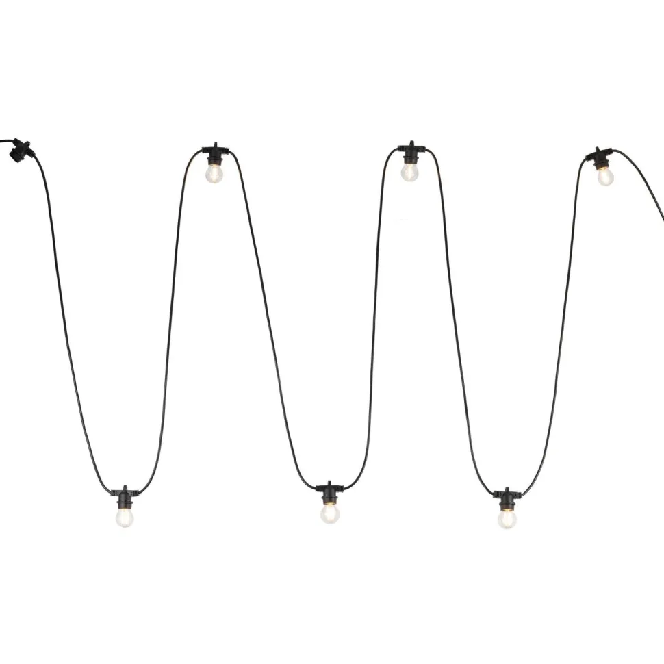 Flexible Lichterkette außen Schwarz Metall IP65 E27